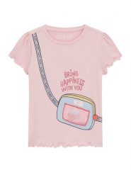 Guess T-Shirt K6GI06 K6YW4 Różowy Regular Fit. Czerwone koszulki dziewczęce Guess, m, z aplikacjami, z bawełny, bez ramiączek. Za 119.99 zł.