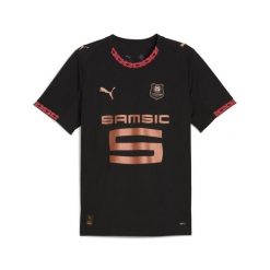 Męska trzecia koszulka Stade Rennais F.C. 25/26 PUMA. Czarne t-shirty sportowe męskie Puma, m, z materiału, bez ramiączek, do piłki nożnej. Za 423.90 zł.
