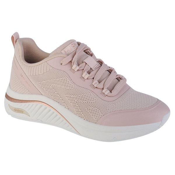 Buty sportowe Sneakersy damskie, Arch Fit S-Miles - Sonrisas. Brązowe buty sportowe na co dzień damskie Skechers, bez wzorów, z materiału, trekkingowe. Za 379.99 zł.