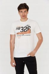 AERONAUTICA MILITARE Biały bawełniany t-shirt męski, Rozmiar XXL. Białe t-shirty męskie AERONAUTICA MILITARE, m, bez wzorów, z bawełny, bez kołnierzyka. W wyprzedaży za 285.99 zł.