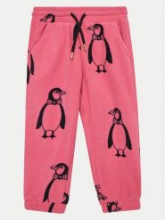 Mini Rodini Spodnie dresowe Penguin 1100009228 Różowy Regular Fit. Czerwone spodnie dziewczęce Mini Rodini, z dresówki. Za 139.99 zł.