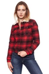 DAMSKA KURTKA PRZEJŚCIOWA WRANGLER SHERPA JACKET RED W4110XS47. Czerwone kurtki damskie Wrangler, l, bez wzorów, z wełny, bez kaptura. W wyprzedaży za 159.99 zł.