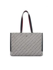 Tommy Hilfiger Torebka Th Jacquard Tote AW0AW19009 Niebieski. Niebieskie torebki klasyczne damskie Tommy Hilfiger, bez wzorów, z materiału, bez dodatków. Za 699.99 zł.
