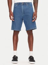 Wrangler Szorty jeansowe Frontier 112362493 Niebieski Relaxed Fit. Niebieskie szorty męskie Wrangler, z bawełny, bez kołnierzyka. Za 129.99 zł.