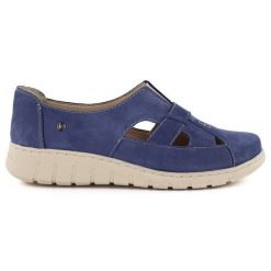 Skórzane półbuty damskie komfortowe granatowe Helios 474. Półbuty damskie Helios, bez wzorów, ze skóry, bez obcasa. Za 409.99 zł.