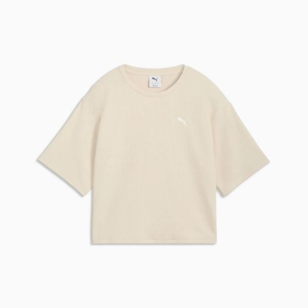 Koszulka damska Puma ESS ELEVATED RELAXED 69181387. Brązowe t-shirty damskie Puma, l, bez wzorów, z bawełny, bez kołnierzyka. Za 94.85 zł.