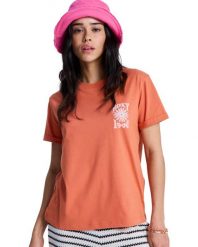 Koszulka z krótkim rękawem dla Kobiety OCEANREGULAR Różowy. Brązowe t-shirty damskie Roxy, m, bez wzorów, z bawełny, bez kołnierzyka. Za 76.99 zł.