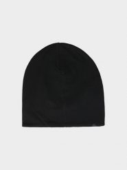 4F Czapka beanie uniseks - czarna Uniwersalny. Czarne czapki męskie 4f, na wiosnę, bez wzorów, z bawełny, klasyczne. W wyprzedaży za 29.99 zł.