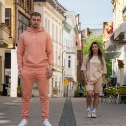 Spodnie dresowe do domu – Coral. Brązowe szorty męskie HOME DELUXE, bez wzorów, z bawełny, eleganckie. Za 125.00 zł.