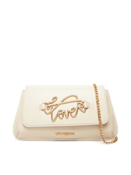 LOVE MOSCHINO Torebka JC4266PP0MKG0110 Écru. Torebki klasyczne damskie Love Moschino, bez wzorów, ze skóry, wizytowe, bez kołnierzyka, bez ramiączek. Za 439.99 zł.