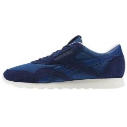Buty do chodzenia męskie Reebok CL Nylon J. Niebieskie buty sportowe na co dzień męskie Reebok, z materiału, bez zapięcia, na fitness i siłownię. Za 306.00 zł.