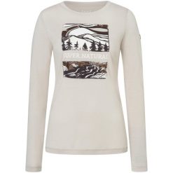 Koszulka z długim rękawem damska SUPER.NATURAL W Great Bear River. Szare t-shirty damskie Super.natural, s, bez wzorów, bez kołnierzyka. Za 279.99 zł.