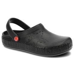 Czarne Klapki Big Star Wodoodporne Buty Damskie. Czarne klapki damskie Big Star, z aplikacjami, bez obcasa. Za 72.99 zł.