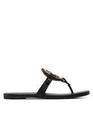 Tory Burch Japonki Metal Miller 136593 Czarny. Czarne klapki damskie Tory Burch, bez wzorów, ze skóry, bez obcasa. Za 769.99 zł.