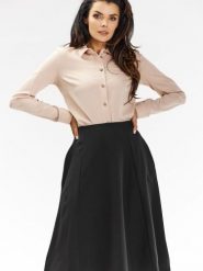 Spódnica Model A673 Black - awama. Czarne spódniczki damskie Awama, l, bez wzorów, z elastanu, biznesowe, midi, dopasowane. Za 258.46 zł.