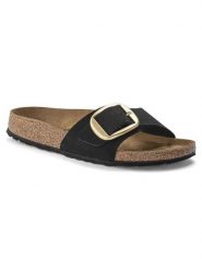 Birkenstock Skórzane klapki "Madrid" w kolorze czarnym rozmiar: 38. Czarne klapki damskie Birkenstock, bez wzorów, bez obcasa. Za 369.84 zł.