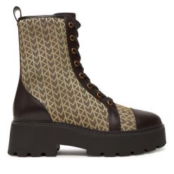Botki MICHAEL Michael Kors. Brązowe botki damskie MICHAEL Michael Kors, bez obcasa, na płaskiej podeszwie, bez zapięcia. Za 999.99 zł.