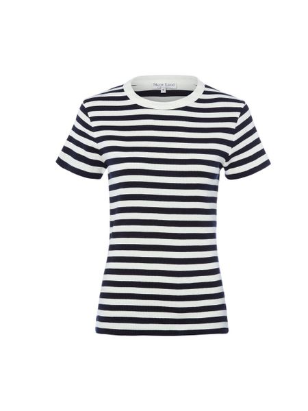 Marie Lund Koszulka Kobiety Bawełna niebieski|biały, M. Białe t-shirty damskie Marie Lund, m, bez wzorów, z bawełny, bez kołnierzyka. Za 99.95 zł.