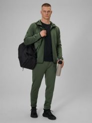 4F Spodnie treningowe szybkoschnące męskie - khaki S. Brązowe spodnie materiałowe męskie 4f, bez wzorów, z materiału, biznesowe. Za 199.99 zł.