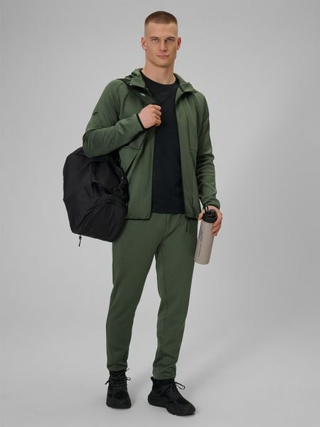 4F Spodnie treningowe szybkoschnące męskie - khaki S. Brązowe spodnie materiałowe męskie 4f, bez wzorów, z materiału, biznesowe. Za 199.99 zł.