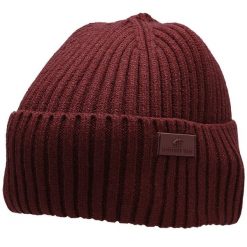 Czapka męska 4F bordowa prążkowana L. Czerwone czapki męskie 4f, na zimę, bez wzorów, z poliamidu, sportowe. Za 36.99 zł.