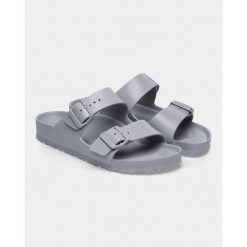 Klapki damskie Birkenstock Arizona Eva Stone Concalz S. Szare klapki damskie Birkenstock, bez wzorów, z materiału, bez obcasa. Za 329.99 zł.