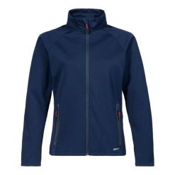 Damska kurtka wodoodporna Musto Essential Softshell. Niebieskie kurtki damskie Musto, bez wzorów, z softshellu, bez kaptura. Za 509.99 zł.