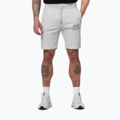 Spodenki męskie Pitbull Badger. Szare szorty męskie PITBULL, bez wzorów, z bawełny, eleganckie. Za 189.99 zł.