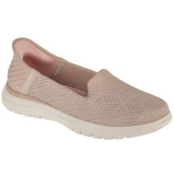 Buty do chodzenia damskie, Slip-Ins On The Go Flex - Clover. Brązowe trampki i tenisówki damskie Skechers, bez wzorów. Za 319.99 zł.