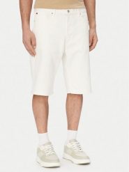 HUGO Szorty jeansowe 50561648 Kremowy Relaxed Fit. Białe szorty męskie Hugo, z bawełny, bez kołnierzyka. Za 449.99 zł.