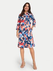 Olsen Sukienka letnia 13001748 Kolorowy Regular Fit. Sukienki damskie Olsen, na lato, bez wzorów, z bawełny, bez kołnierzyka, bez ramiączek. Za 419.99 zł.