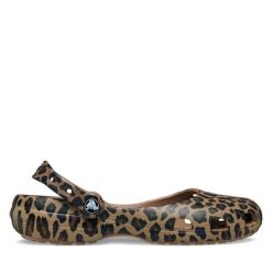 Baleriny Crocs. Brązowe baleriny damskie Crocs, bez wzorów, bez obcasa. Za 219.99 zł.