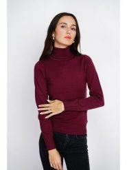 ASSUILI Golf w kolorze bordowym rozmiar: 38. Czerwone golfy damskie Assuili, bez wzorów, z kaszmiru, bez ramiączek. Za 126.15 zł.