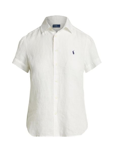 Polo Ralph Lauren Koszula 211973366505 Biały Regular Fit. Białe koszule damskie Polo Ralph Lauren, xs, bez wzorów, ze lnu, bez kołnierzyka, bez ramiączek. Za 729.99 zł.