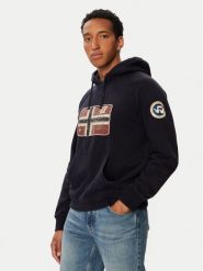 Napapijri Bluza Sweat H NP0A8BBQ Granatowy Regular Fit. Niebieskie bluzy bez kaptura męskie Napapijri, m, z bawełny. Za 659.99 zł.