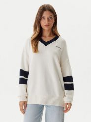 Guess Jeans Sweter W5BR10 Z0561 Écru Relaxed Fit. Swetry klasyczne damskie Guess Jeans, xxl, z bawełny, bez kołnierzyka. Za 439.00 zł.
