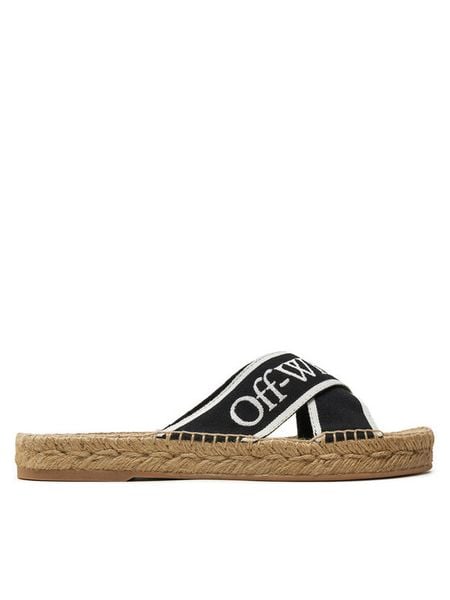 Off-White Espadryle OWIB012S23FAB0011001 Czarny. Czarne espadryle damskie OFF-WHITE, bez wzorów, z materiału, bez obcasa. Za 1,239.00 zł.