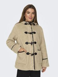 ONLY Kurtka polarowa w kolorze beżowym rozmiar: XL. Brązowe kurtki damskie Only, xl, bez wzorów, z polaru, bez kaptura. Za 92.21 zł.