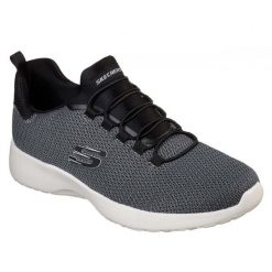 Buty sportowe męskie Skechers Dynamight. Czarne buty sportowe na co dzień męskie Skechers, z materiału, bez zapięcia, trekkingowe. Za 249.99 zł.
