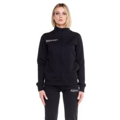 Bluza z bawełna z zamek błyskawiczny na co dzień. Czarne bluzy bez kaptura damskie LEONE 1947 APPAREL, xs, z bawełny. W wyprzedaży za 267.34 zł.