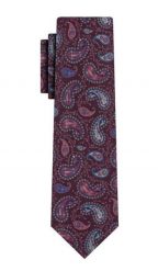Krawat Męski, Bordowy, Elegancki, Wzór Paisley, Łezki, 100% Bawełna, 7cm -EM Men's Accessories. Czerwone krawaty i muchy męskie Em men's accessories, bez wzorów, z bawełny, eleganckie. Za 79.99 zł.