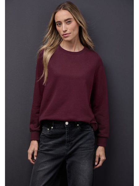 Street One Sweter w kolorze bordowym rozmiar: 40. Czerwone swetry klasyczne damskie Street One, z bawełny, bez kołnierzyka. Za 139.20 zł.