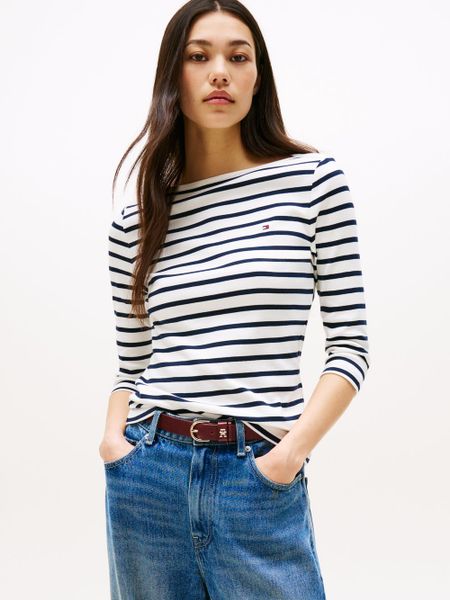 Tommy Hilfiger koszulka o długości 3/4 Kobiety Bawełna biały, XS. Białe t-shirty damskie Tommy Hilfiger, xs, bez wzorów, z bawełny, bez kołnierzyka. Za 179.95 zł.