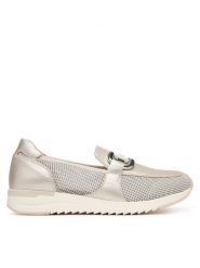 Caprice Półbuty 9-24536-42 Srebrny. Szare półbuty damskie Caprice, bez wzorów, ze skóry, bez obcasa, na płaskiej podeszwie. Za 303.99 zł.