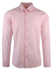 Elegancka, Męska Koszula, Taliowany Krój - Victorio - Blady Róz. Czerwone koszule męskie Victorio, m, bez wzorów, z bawełny, bez kołnierzyka, bez ramiączek. Za 139.00 zł.