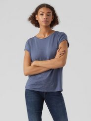 Vero Moda Koszulka w kolorze niebieskoszarym rozmiar: XL. Niebieskie t-shirty damskie Vero Moda, xl, bez wzorów, z lyocellu, bez kołnierzyka. Za 61.46 zł.