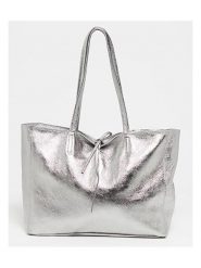 Victor & Hugo Paris Skórzany shopper bag "Vog" w kolorze srebrnym - 50 x 28 x 12 cm rozmiar: onesize. Szare shopper bag damskie Victor & Hugo Paris, bez wzorów, z materiału, na ramię, bez dodatków. Za 292.89 zł.