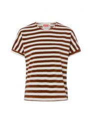 Marie Lund koszulka ręcznikowa Kobiety Bawełna brązowy, S. Brązowe t-shirty damskie Marie Lund, s, bez wzorów, z bawełny, bez kołnierzyka. Za 129.95 zł.