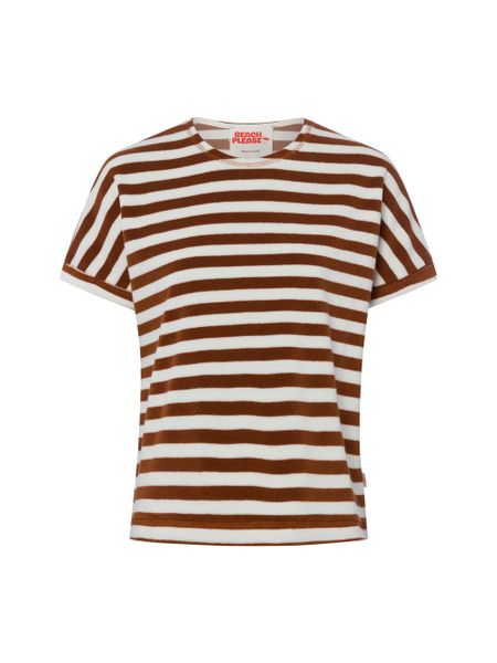Marie Lund koszulka ręcznikowa Kobiety Bawełna brązowy, S. Brązowe t-shirty damskie Marie Lund, s, bez wzorów, z bawełny, bez kołnierzyka. Za 129.95 zł.
