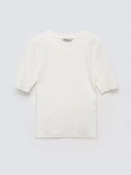 Koszulka damska w prążek biała Imija 100. Białe t-shirty damskie Big Star, l, bez wzorów, z dzianiny, bez kołnierzyka. Za 79.99 zł.